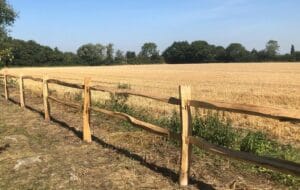 Chestnut Cleft Fence Post (1980mm) - Morticed for 2 Rails