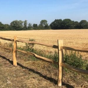 Chestnut Cleft Fence Post (1980mm) - Morticed for 2 Rails