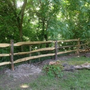 Chestnut Cleft Fence Post (1980mm) - Morticed for 3 Rails