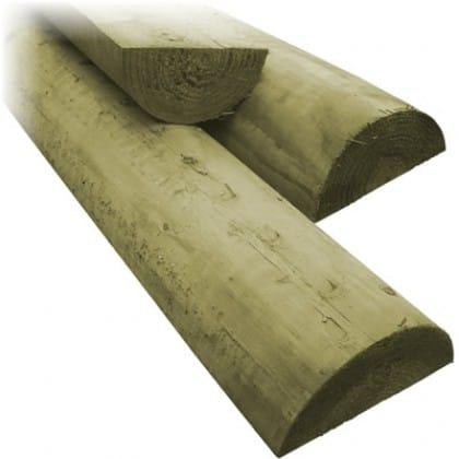 3660mm Half Rounded Fence Rail - Peeled & Pressure Treated