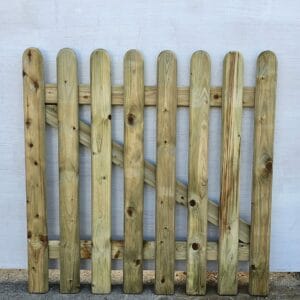 3ft Round Top Picket Gate (900 x 900mm) - Pressure Treated